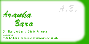 aranka baro business card