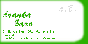aranka baro business card